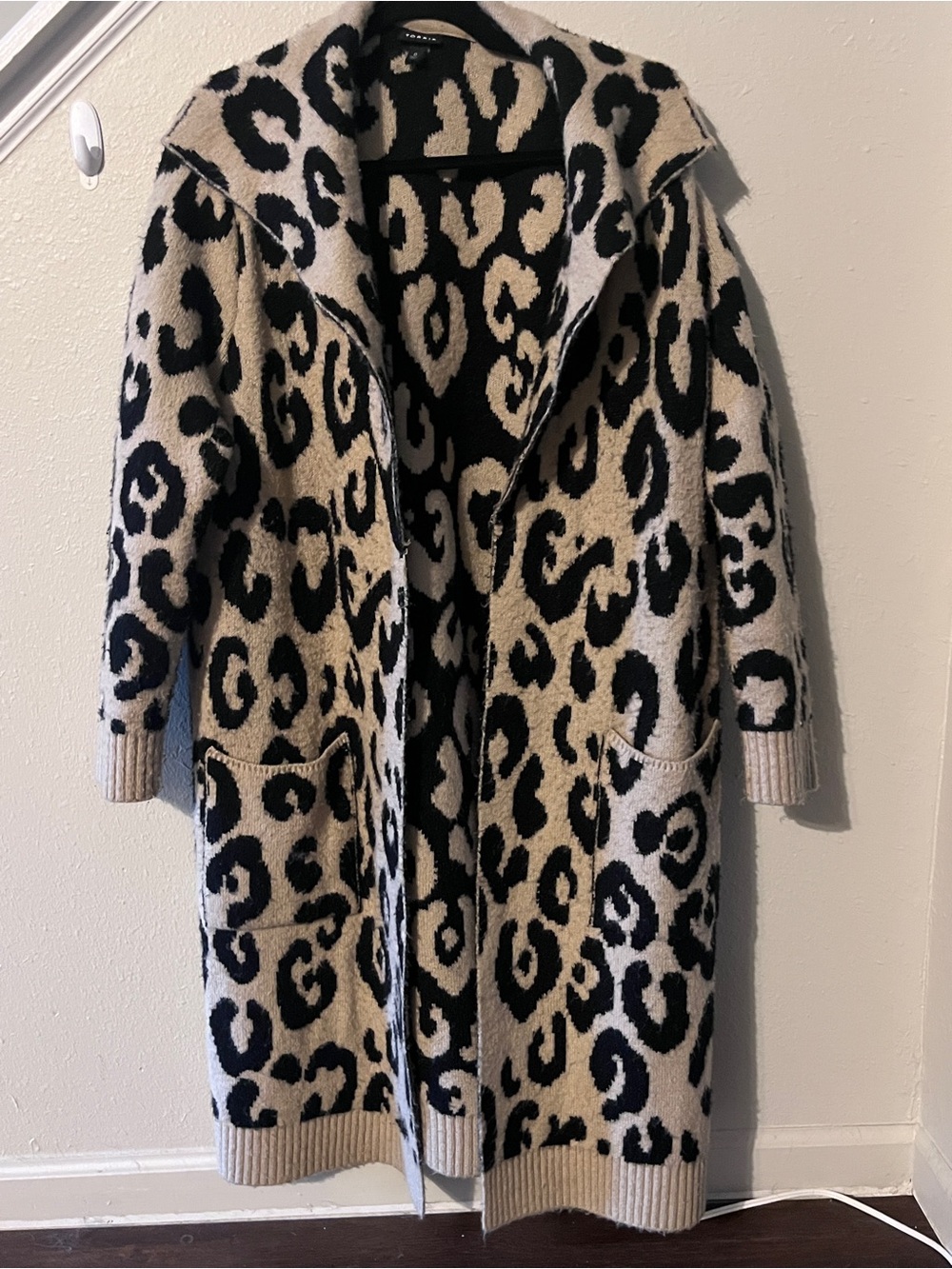 Torrid Cheetah Leopard Animal Long Duster Sweater size 0 =12= Large